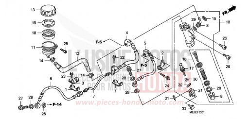 MAITRE-CYLINDRE FREIN AR. (CB1300A/SA) CB1300SA7 de 2007